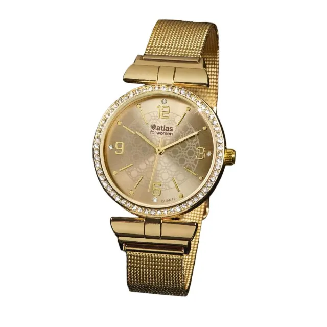 Atlas for Women Dames crystal analoog horloge
