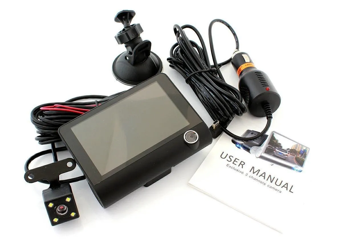AUTOCAMERA SET  LCDSCHERM  DRIE CAMERA'S