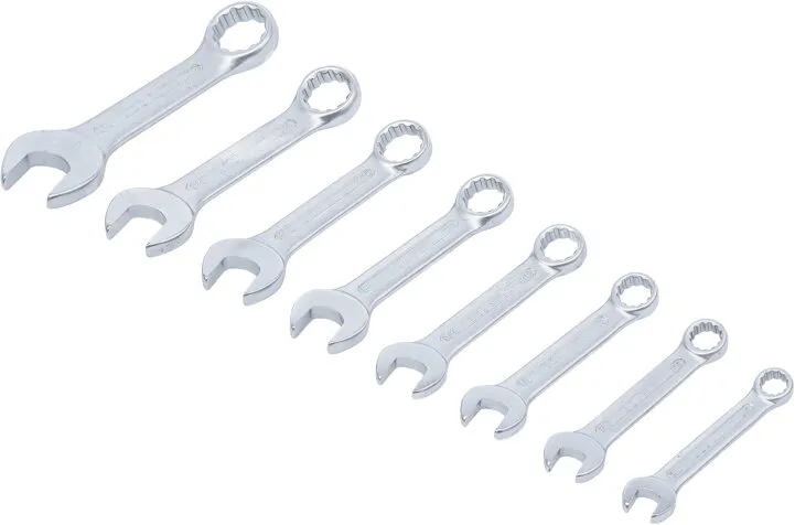 BGS TECHNIC STEEKRINGSLEUTELSET, EXTRA KORT INCHES 3/8  7/8, 8DLG