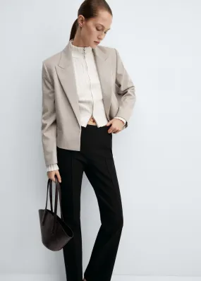 Crop blazer met knoop