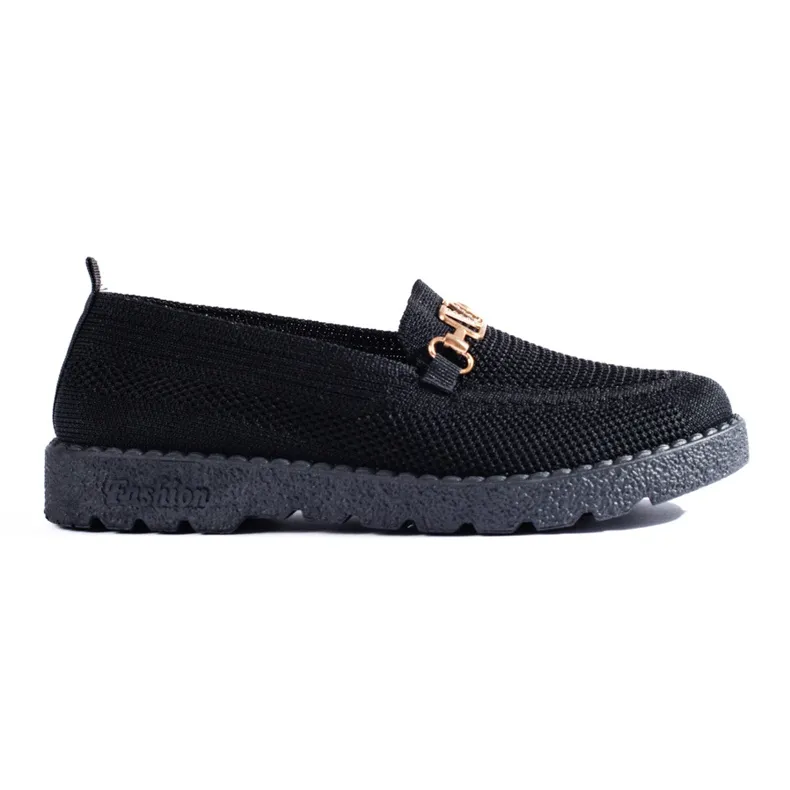 Dames mocassins van textiel Shelovet zwart