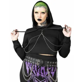 damessweatshirt KILLSTAR - Wicked Crew Crop - Zwart