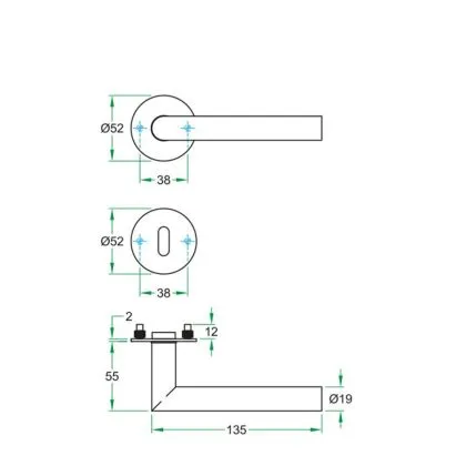 DEURKRUK ARTITEC TIPO FR (GARN.) INCL. KRUK& WC ROSASSEN 2MM FASTFIX INOX