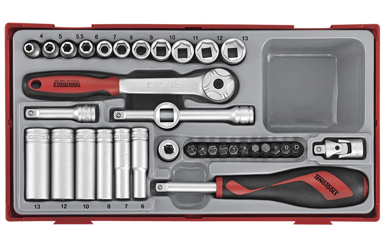 DOPPENSET TT1 TRAY 1/4" 413MM PLAT PH PZ TPX HEX 35 DELIG 6 KANT TENG TOOLS
