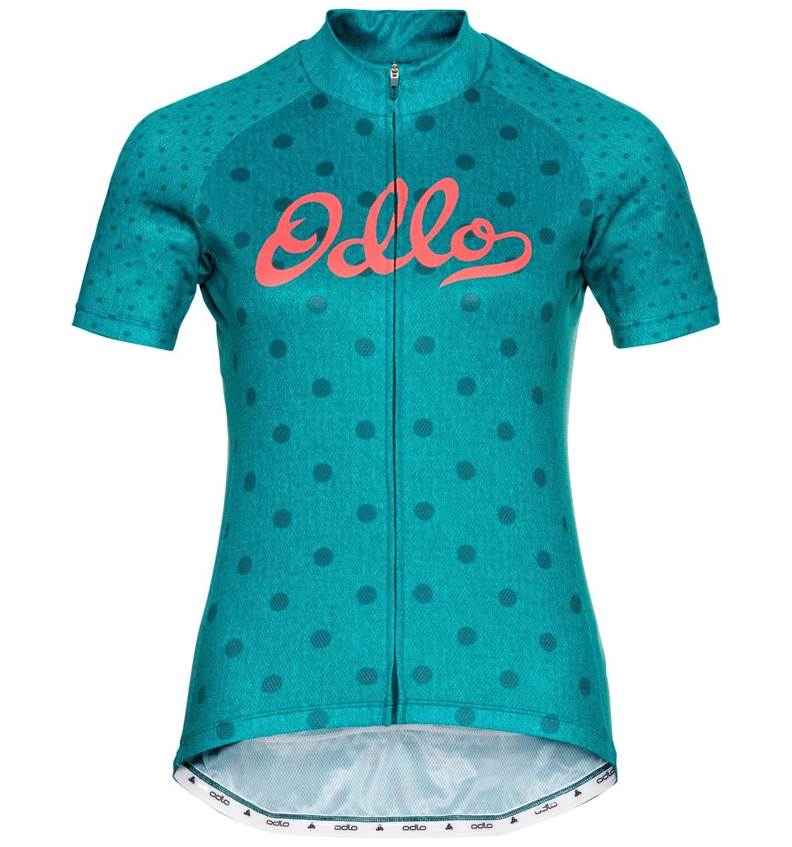 FIETSSHIRT ODLO WOMEN STANDUP COLLAR S/S FULL ZIP ELEMENT BALSAM GRAPHIC