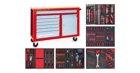 Gevulde gereedschapswagen met kast STARTER 212-delig MW Tools