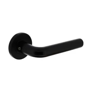 Intersteel Deurkruk Recht - ronde rozet - ø55x8mm - aluminium zwart