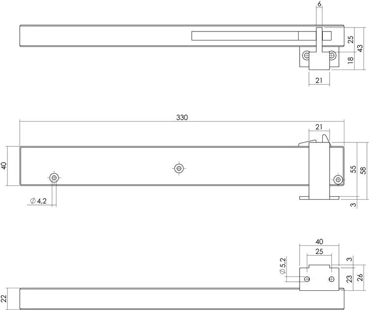 Intersteel Schuifdeursysteem – sluitvertrager mat zwart