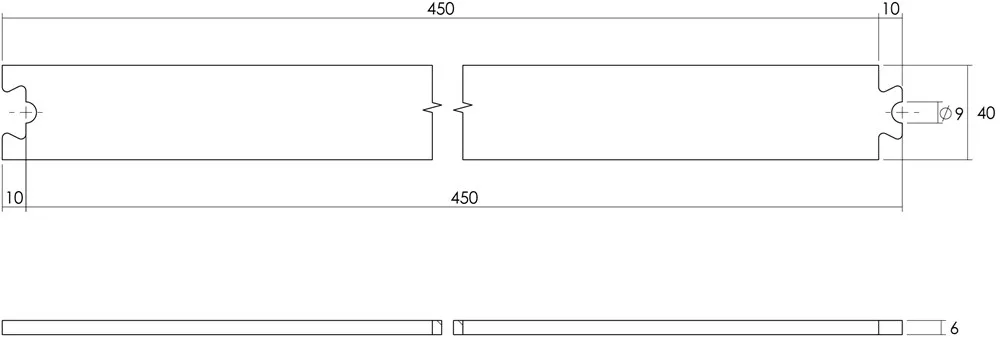 Intersteel tussenrail 45cm tbv schuifdeursysteem inclusief bevestigingsset antiek