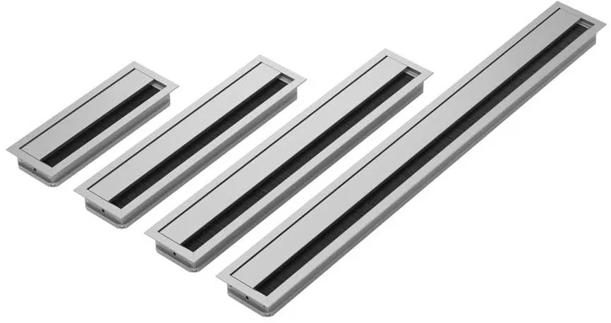 KABELDOORVOER ALU HETTICH CE met klep en borstelafdichting