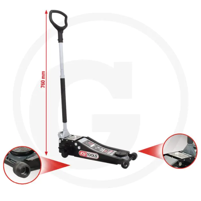 KS TOOLS HYDRAULISCHER STAHLWAGENHEBER 2T  SEHR GERINGE UNTERFAHRTIEFE