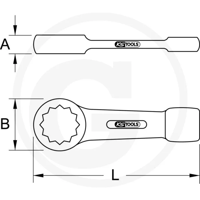 KS TOOLS SLAGRINGSLEUTEL, 155MM  SUPER CHROOMMOLYBDEENSTAAL