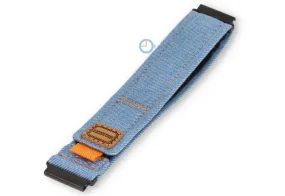 Lichtblauw denim stoffen horlogebandje - 20mm - klittenband