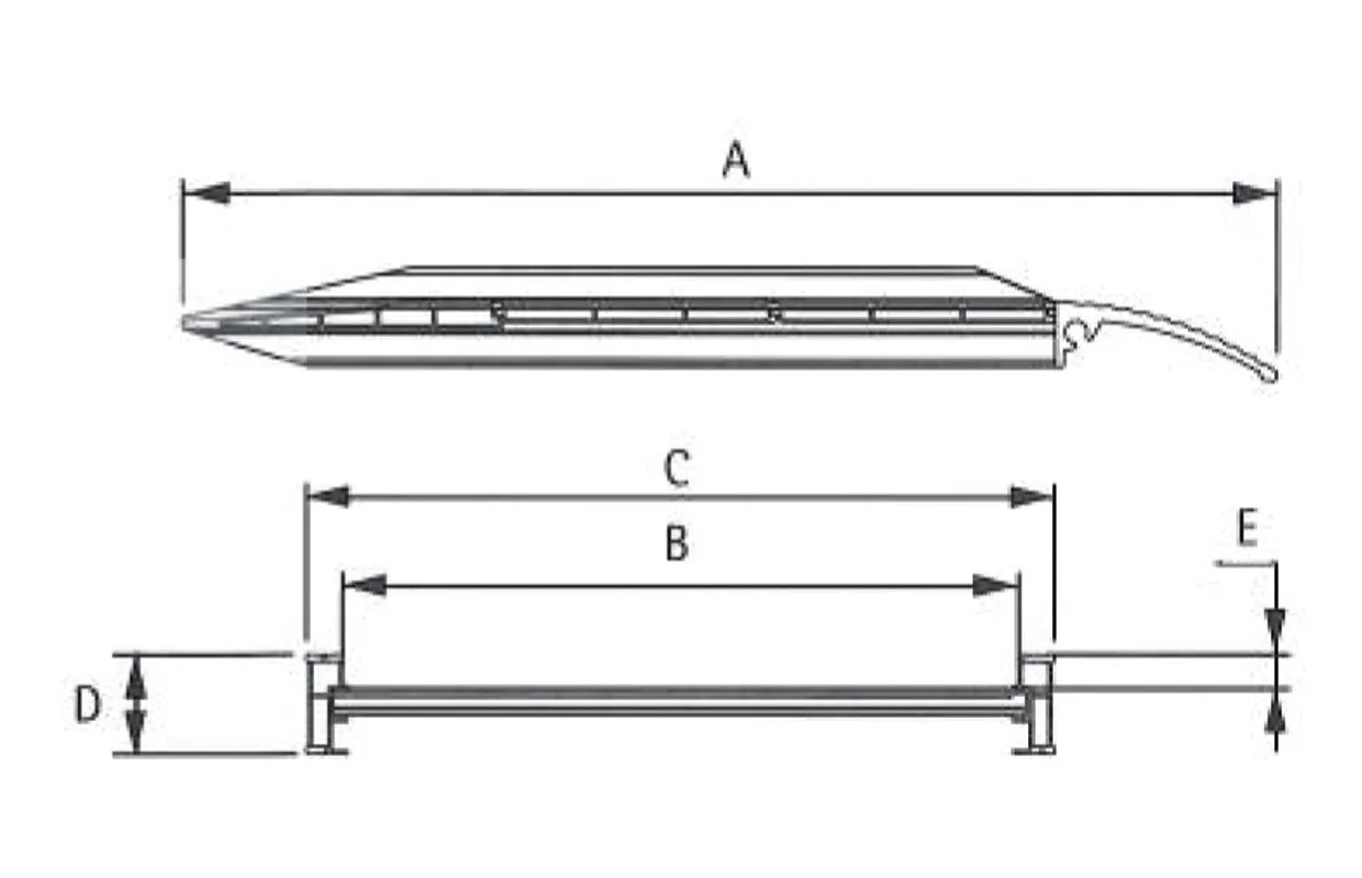 Oprijplaat aluminium 1000kg 3000x 1000mm vast bruikbare breedte 940mm MW Tools