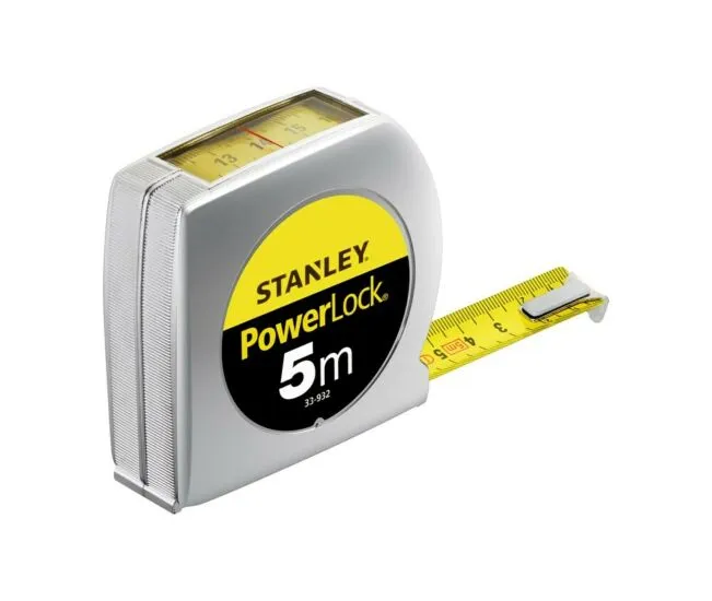 Stanley rolbandmaat powerlock 5m 19mm boveninkijkvenster