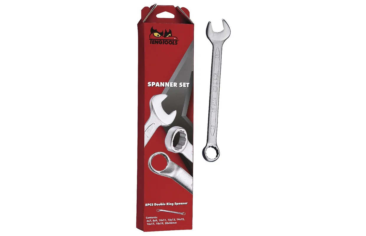 Steekringsleutel set 8 tot 22 mm 12 st. Teng Tools