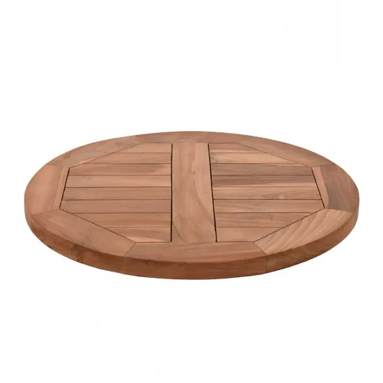 Tafelblad teakhout rond 50 cm en 3 cm dik