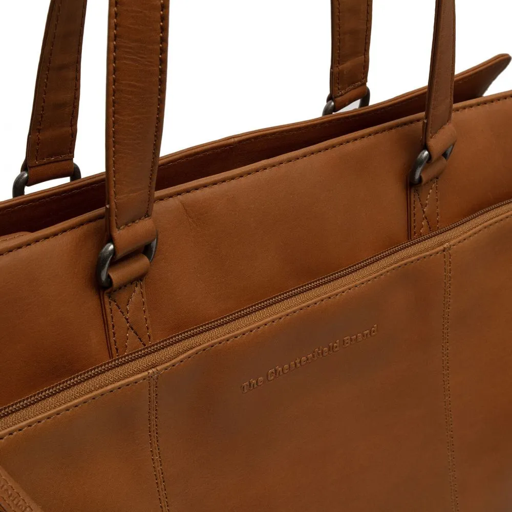 The Chesterfield Brand Fidenza Cognac Leather Laptop Bag