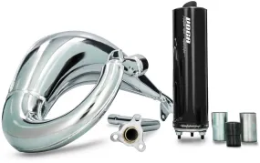 Uitlaat VOCA Cross Chroom Beta RR 50 / Beta RR Enduro / Beta RR SM 50 T/m 70cc Bovenlangs Zwart