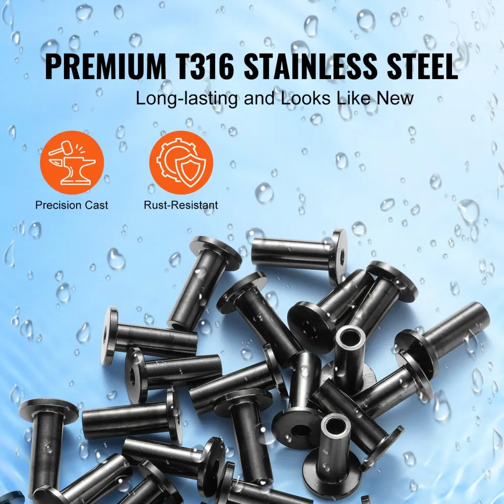 VEVOR 101 stks T316 roestvrijstalen beschermhoezen voor 1/8 "draadkabel kabelrailing DIY balustrade T316 maritieme kwalitei