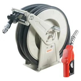 VEVOR Brandstofslanghaspel 1" x 35ft Koolstofstaal Dieselslanghaspel met Automatisch Brandstofmondstuk NBR Rubberen Slang v