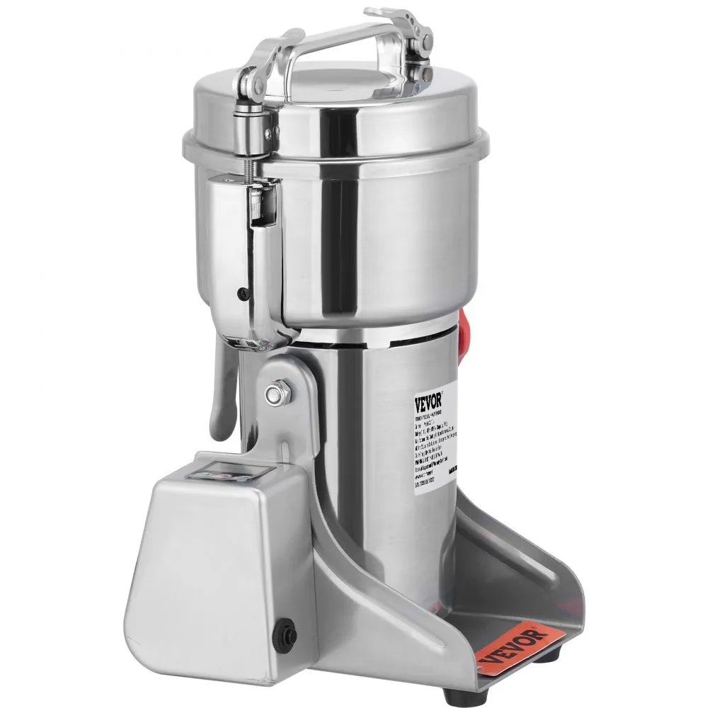 VEVOR Draagbare Graanmolen 1000g Grinder 3750W multifunctionele keukenmolen roestvrijstalen molen poedermachine timing droge mol