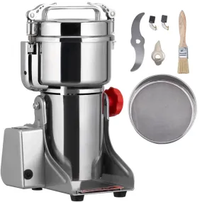 VEVOR Draagbare Graanmolen 1000g Grinder 3750W multifunctionele keukenmolen roestvrijstalen molen poedermachine timing droge mol