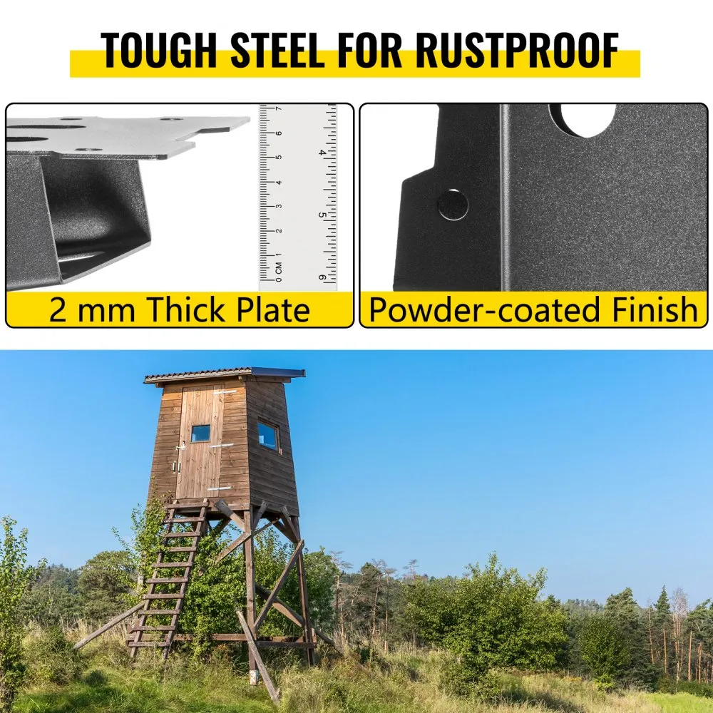 VEVOR Herten Blind Beugels Herten Standaard Beugels 4 x 4 Staal 2 Stuks voor Boomhut