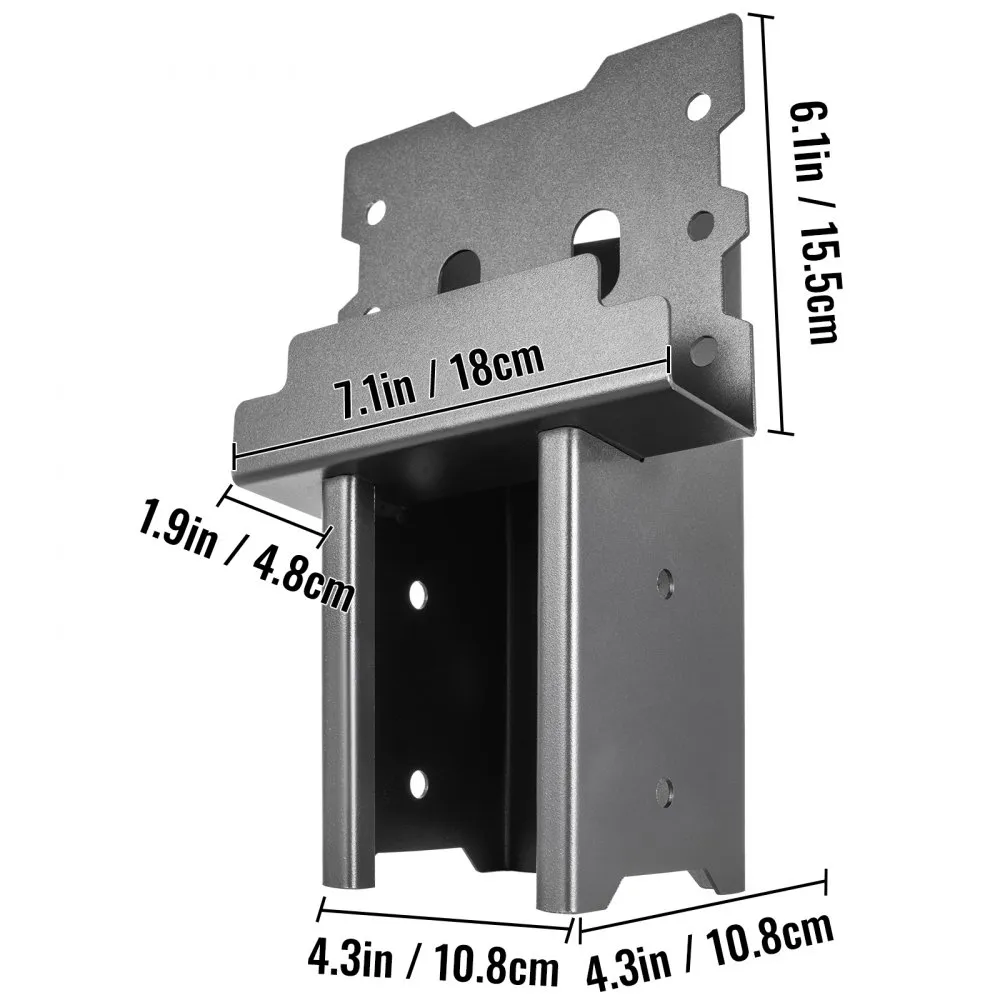 VEVOR Herten Blind Beugels Herten Standaard Beugels 4 x 4 Staal 2 Stuks voor Boomhut
