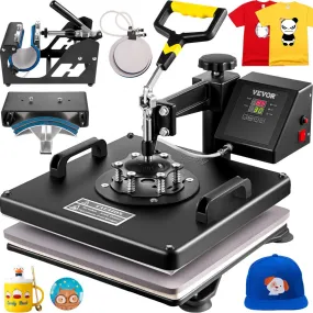 VEVOR Hittepers Transferpers 15x15 5IN1 Combo T-shirt Warmte Persmachine Digitale 38x38cm Doe-het-zelf printer