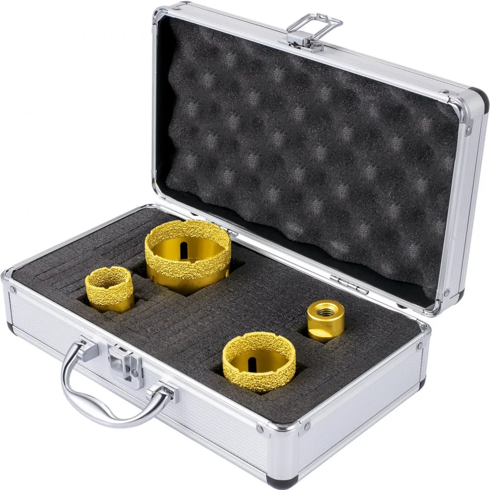 VEVOR Tegels Diamantboorset 4 Stuks Diamant Gecoate Gatenzagen 60 mm Tegel Gatenzaagset Gemaakt van Diamant Gebruikt voor het Bo