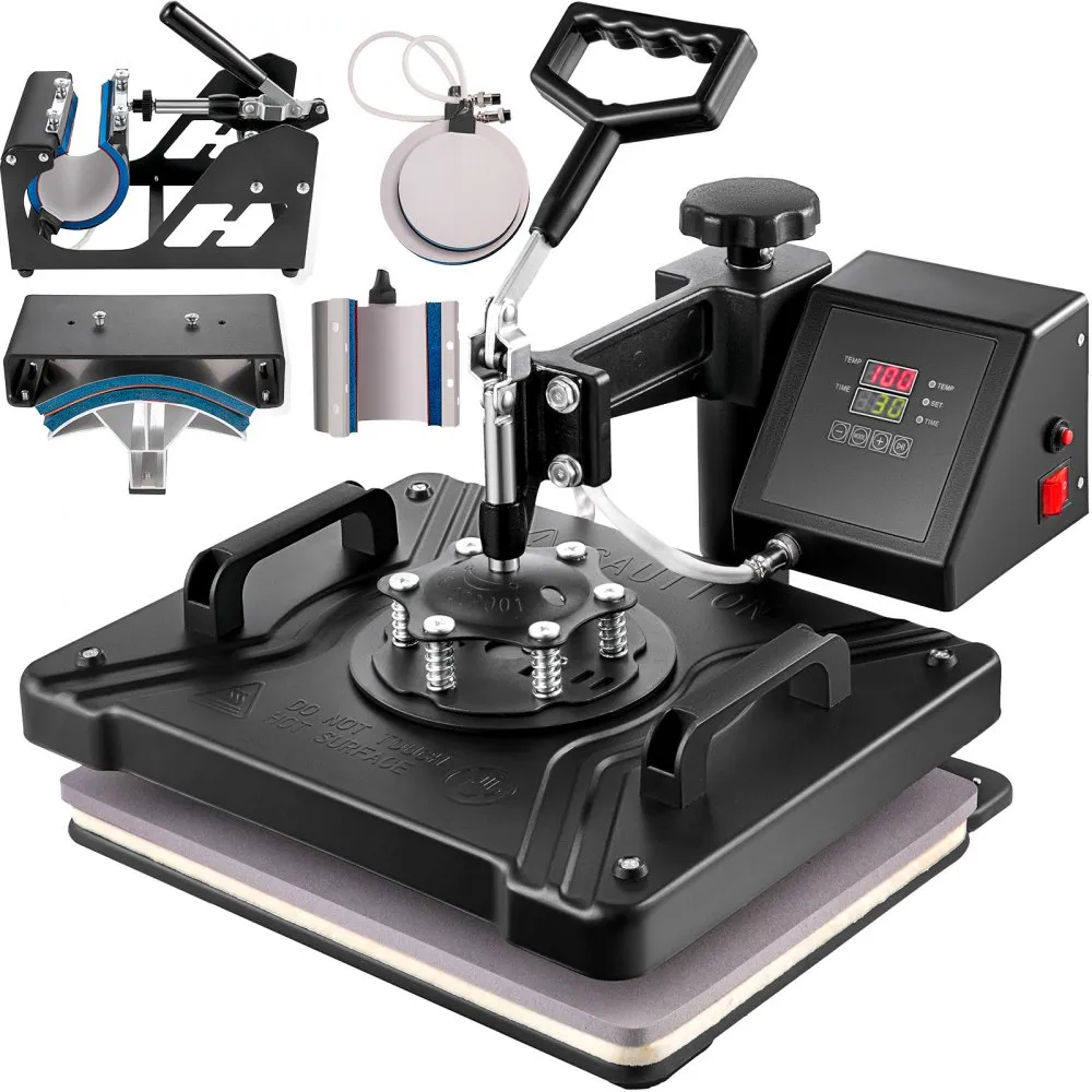 VEVOR WARMTE PERSMACHINE TRANSFERPERS HITTEPERS 6IN1 DIGITAAL TSHIRT WARMTEPERS TRANSFER AFDRUKKEN DIY PRINTER HOED EENVOUDIGE 