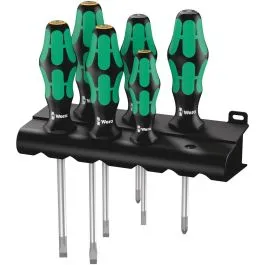 WERA 334/355/6 SCHROEVENDRAAIERSET KRAFTFORM PLUS LASERTIP + HOUDER, 6 DELIG