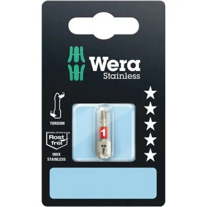 WERA 3851/1 TS SB BITS PHILIPS RVS PH1X25MM  073610